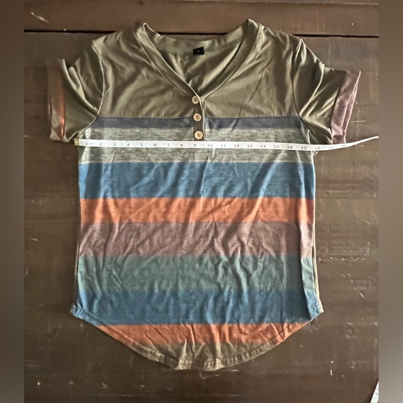 SHEIN stripe button front shirt - Picture 2 of 5